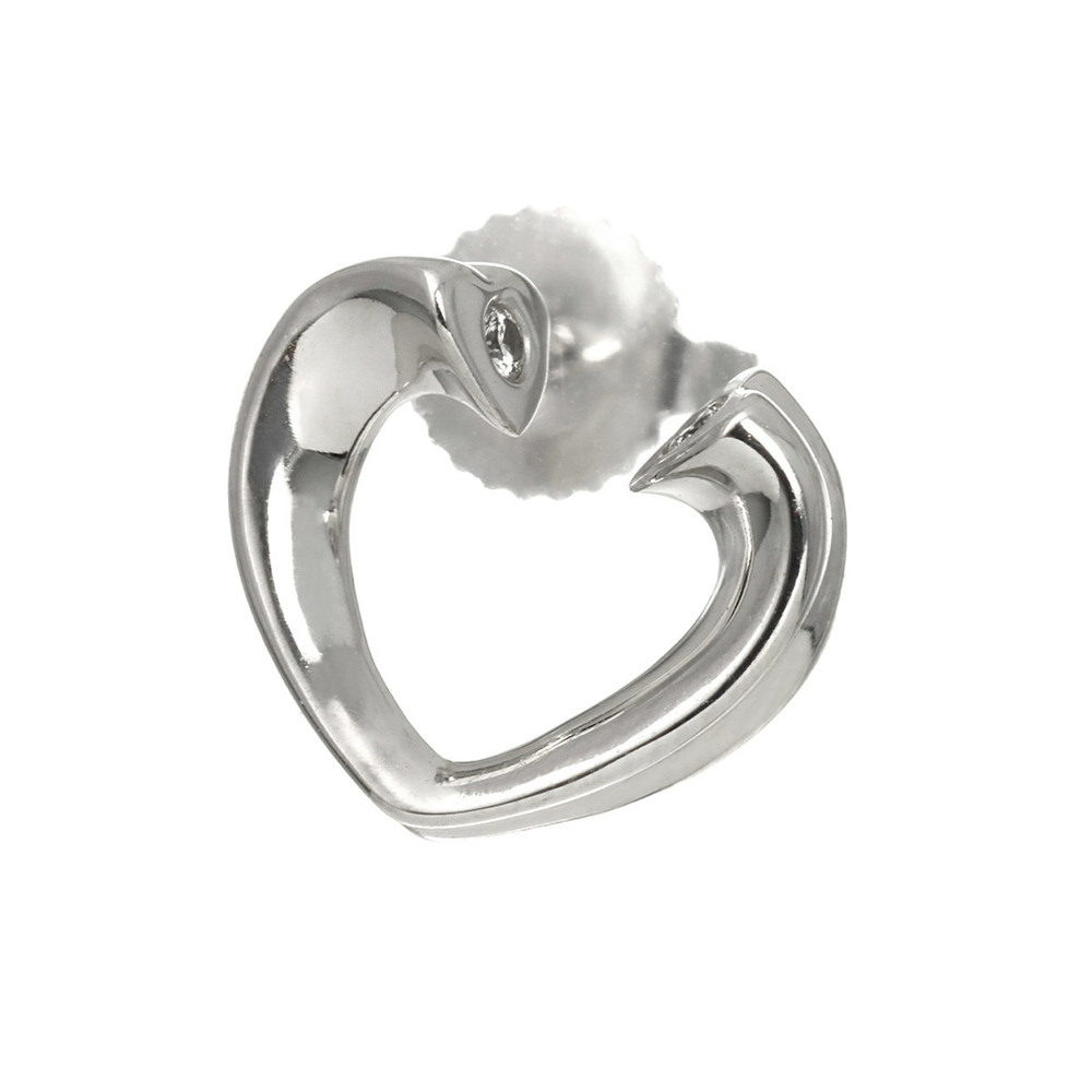 Tiffany & Co. Tenderness Heart Diamond Earring, 18K White Gold (750), Single ...